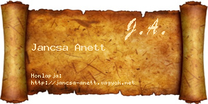 Jancsa Anett névjegykártya